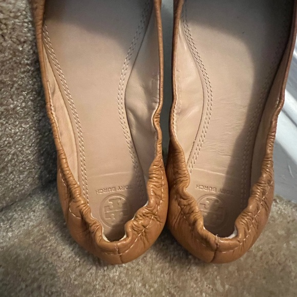 Tory Burch Leather Tan Flats - Picture 2 of 5